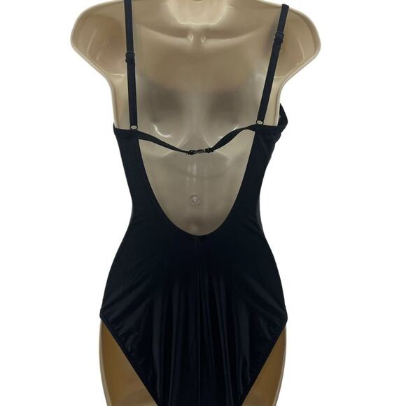 Christina One Piece Black Mesh Panel Swimsuit Womens Size 12L - Picture 7 of 7